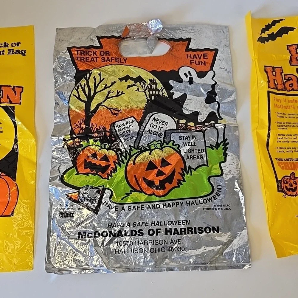 Vintage McGruff the Crime Dog Halloween Trick or Treat Bag‎ Promo Bag Lot Of 3